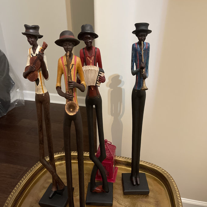 Red Barrel Studio® Polystone Tall Long Legged Jazz Band Musician